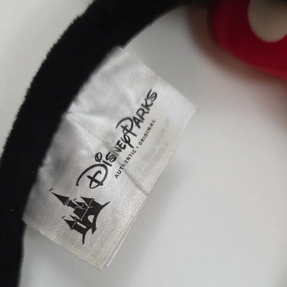 Disney Parks Minnie Mouse Ears - Fuzzy Black With Puffy Red Satin Bow Headband